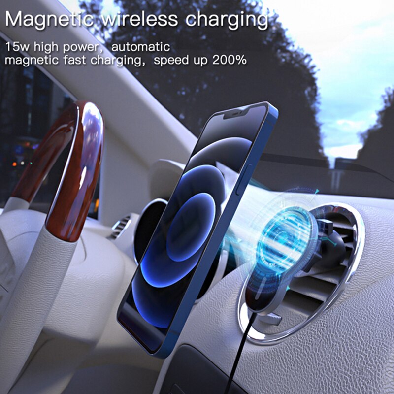 Magnetische 15W Draadloze Snelle Opladen Auto Stand Voor Iphone 12 Pro Max Mini Air Vent Beugel Telefoon Snel Opladen houder