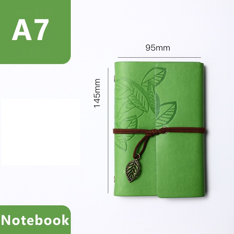 Retro notesbog dagbog notesblok litteratur pu læder notesbog papirvarer rejsende journal planlæggere kontor skoleartikler: Grøn
