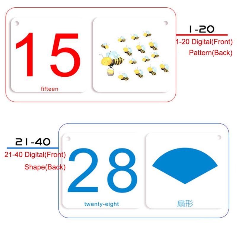 100Pcs/Set Kids Children's Digital Number Flash Card 0-100 Early Learning Addition, Subtraction, Multiplication, Divide Games