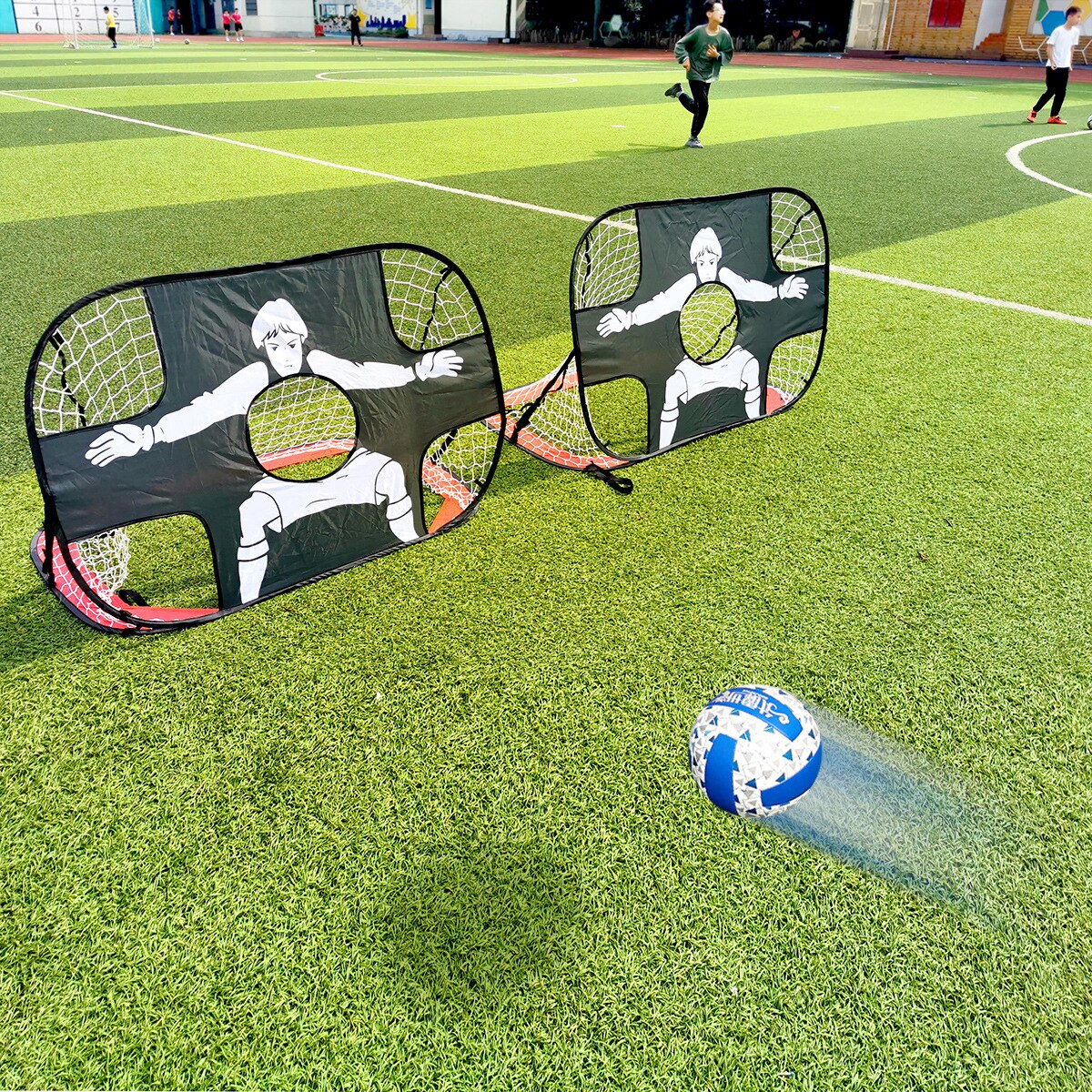 Hopfällbart fotbollsmål nylon fotbollsmål barn och vuxna fotbollsmålnät för lekplats bakgård inomhus utomhusträning