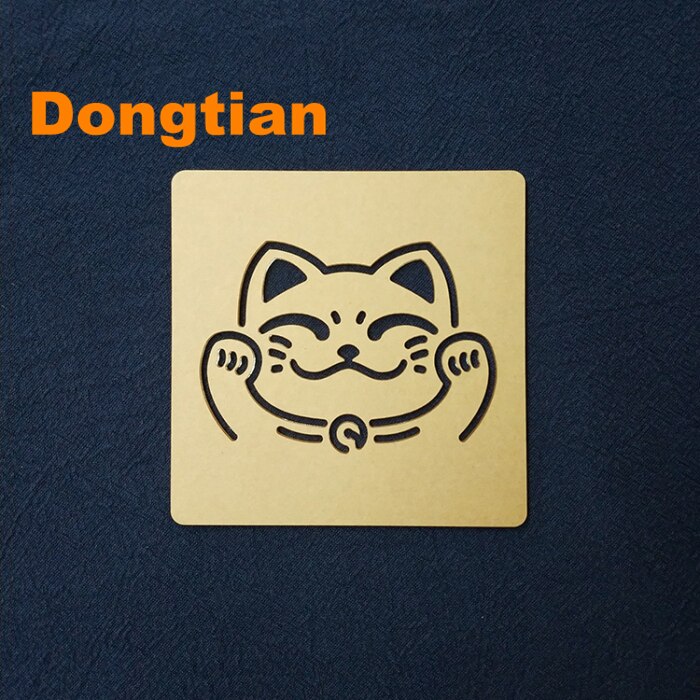 Japanese Style Cute Lucky Cat Sashiko Templates Acrylic Drawing Embroidery Template Sashiko Accessories 11cm*11cm
