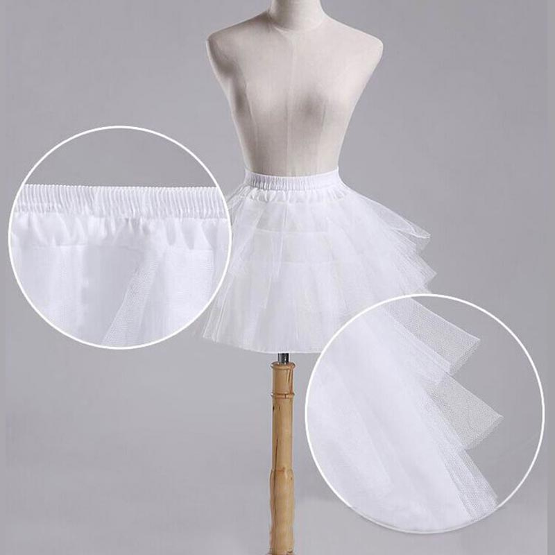Mode Meisjes Prinses Rok Effen Kleur Elastische Taille Bruidsmeisje Bruiloft 4 Layer Onderrok Meisje Tutu Mesh Rokken NSV7