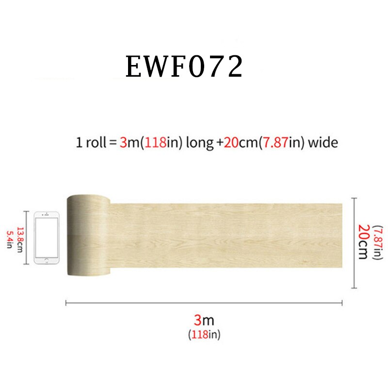 20x300cm Waterproof PVC Vinyl Wood Grain Self Adhesive Wallpaper Kitchen Living Room Wall Floor Stickers: J