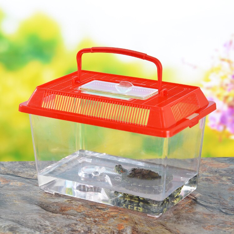 Portable transparent plastic small fish tank non-toxic goldfish tank colorful turtle tank highly transp