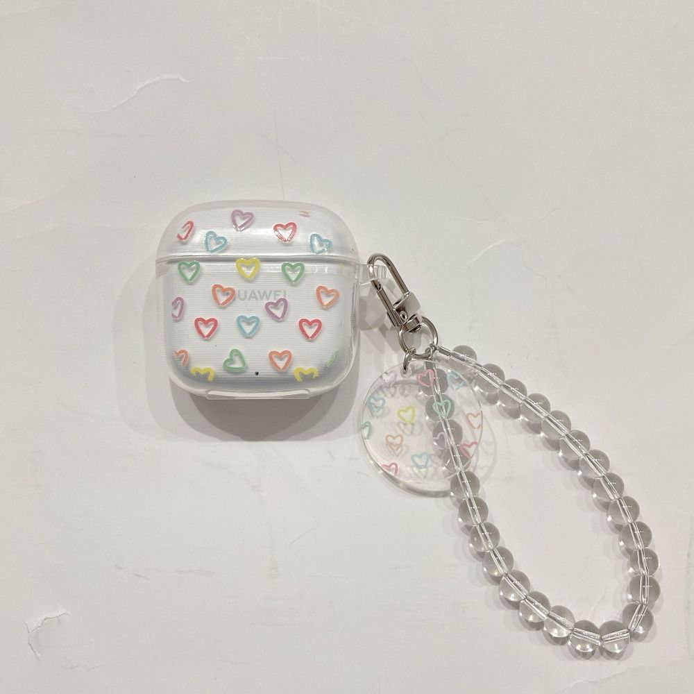 Transparent Earphone Protective Case Bracelet Key Chain Shockproof Bluetooth Earphone Case Portable for HUAWEI FreeBuds SE2: Dark Grey
