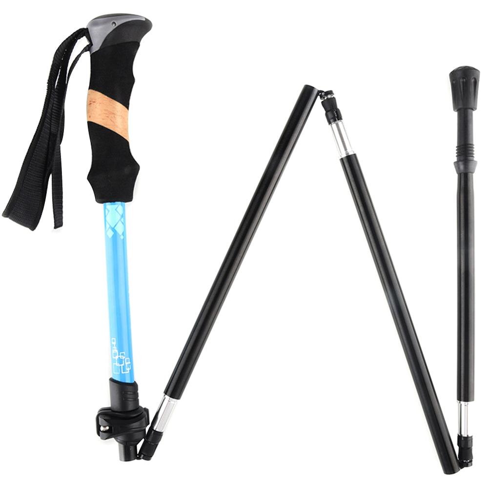 Trekking Poles Ultralight Folding Aluminum Walking Sticks Foldable Trail Running Poles Collapsible Hiking Sticks: Blue