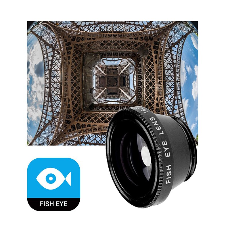 Universele 3 in 1 macro fisheye lens camera mobiele telefoon lenzen fisheye lenzen voor iphone smartphone accessoire