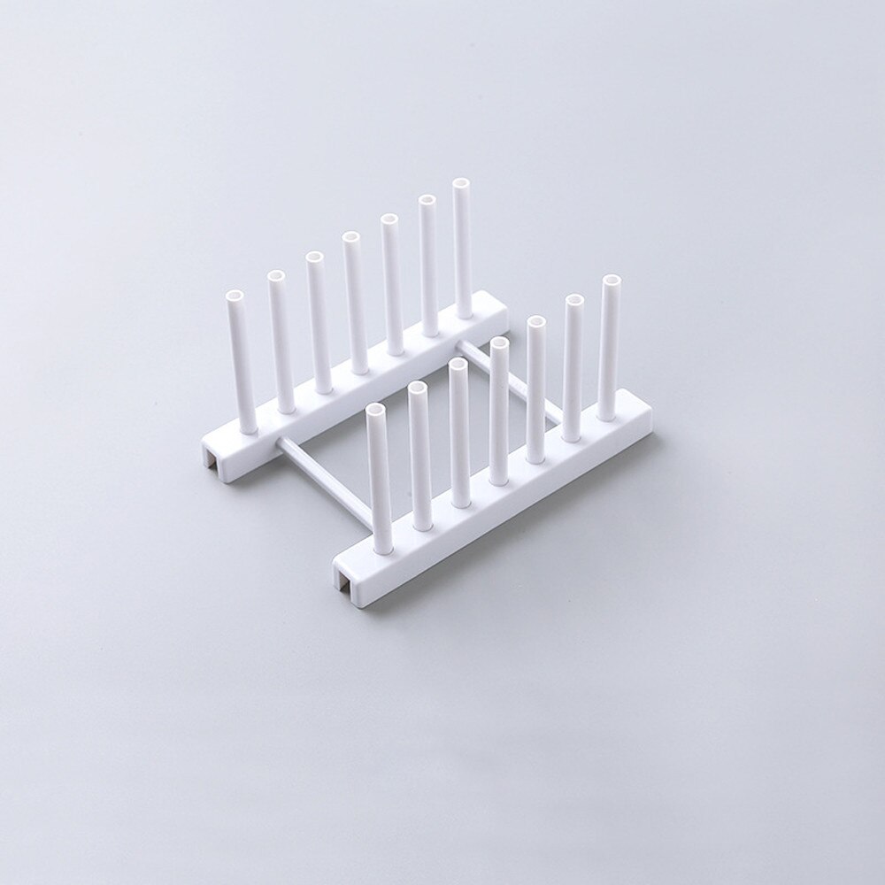 Plastic Plate Stand Rack Kitchen Plate Holder Storage Shelf Pot Lid Rack Plate Display Pan Cover Stand Kitchen Organizer: White