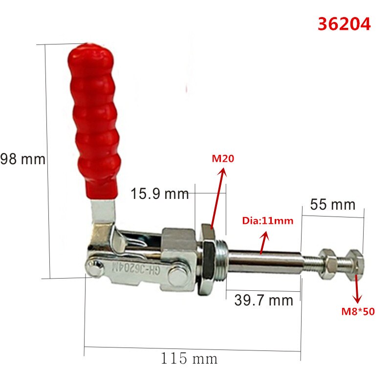 Push Pull Toggle Clamp 180 Degree Capacity 136Kg/318kg Quick Release Fixture Clamp for Welding Machine