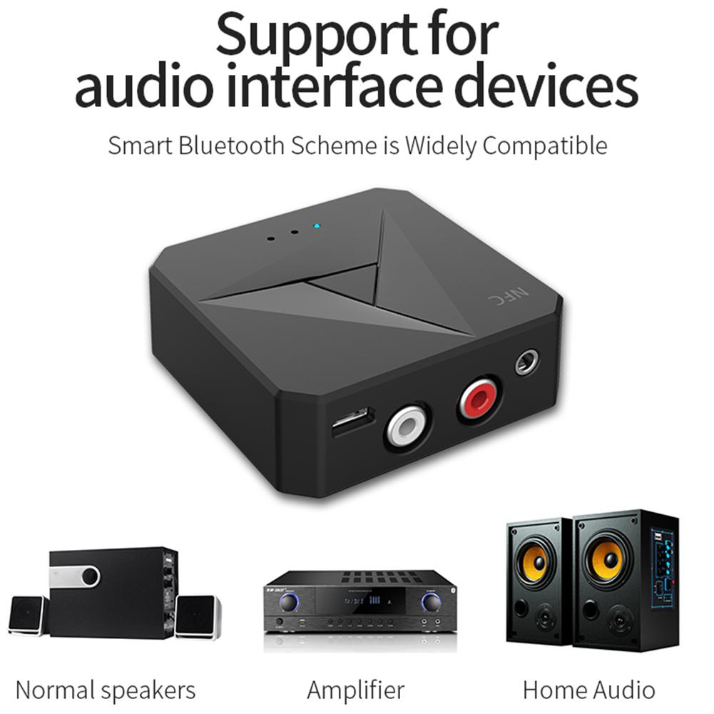 Receptor de Audio inalámbrico con Bluetooth 5,0, adaptador de baja latencia para TV, PC, altavoz estéreo de casa, NFC