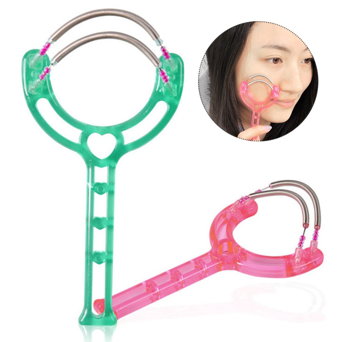 Dobrej jakości 1 PC Handheld podwójne sprężyny wałek twarzy depilacja depilator włosów nawlekacz twarzy narzędzie robić usuwania włosów losowy kolor