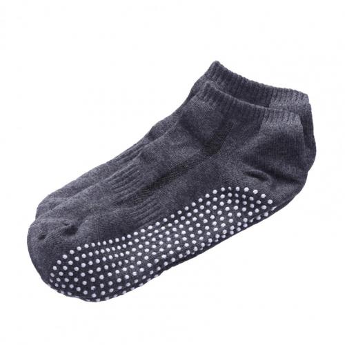 1 paire de chaussettes de Yoga pour hommes, respirantes, absorbe la sueur, antidérapantes, unisexes, Trampoline, Gym, Pilates, pour Yoga, Fitness: Dark Gray