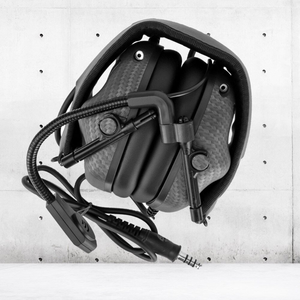 Noise Canceling Walkie Talkie Headphones for Communication Sound Pickup Noise Reduction Outdoor Headset (Carbon: As Shown