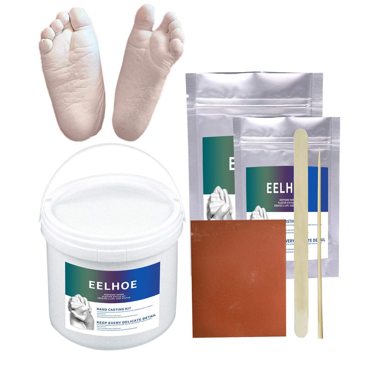 3d bébé coulée main pied souvenir mains moulage Kit grand bricolage plâtre Statue moulage Kit main tenant empreinte de main: Default Title