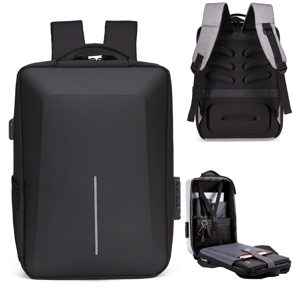 Mannen Reflecterende Strip Multifunctionele Anti Diefstal Rugzak 15.6 Inch Laptop Notebook Usb Reistas Rugzak Schooltas Voor Mannelijke