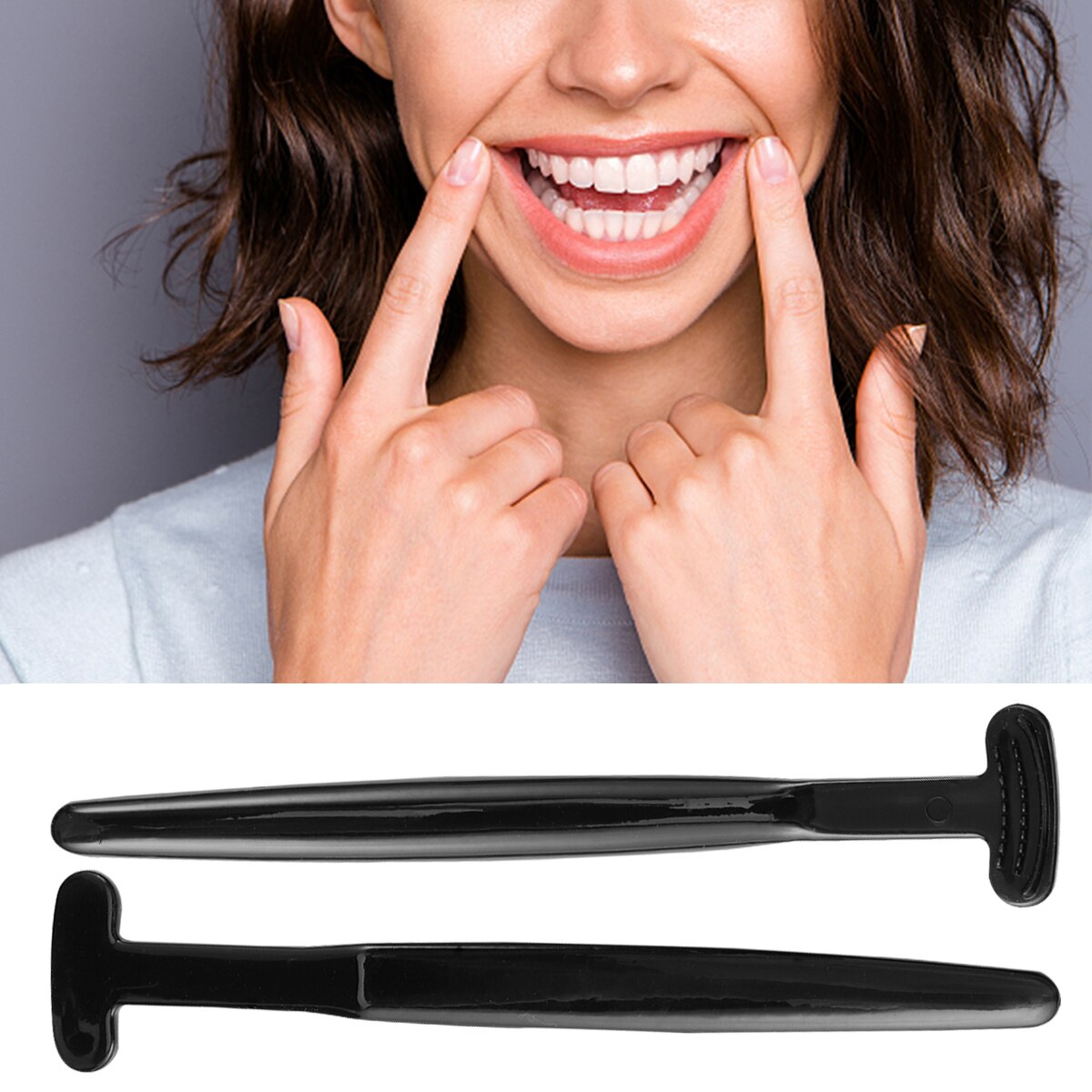 2Pcs Tong Brush Cleaner Orale Cleaning Tong Borstel Verwijderen Bamboe Houtskool Tong Schraper (Zwart)