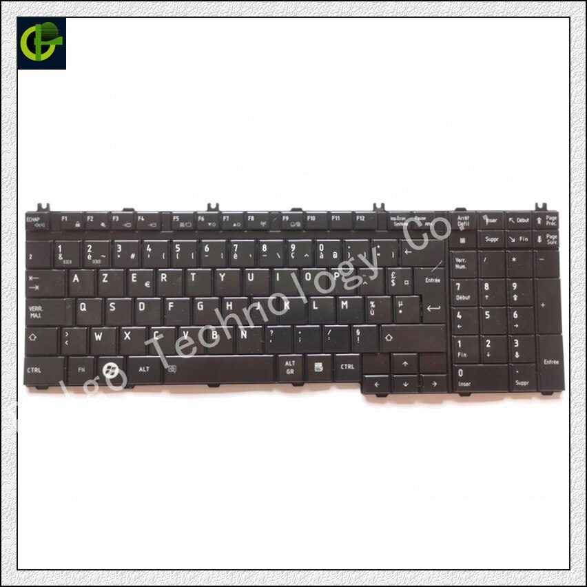 Fransk azerty tastatur til toshiba qosmio  g50 g55 f60 x205 x305 x505 f750 f755 tecra  a11 s11 med nummertastatur fr: Sort