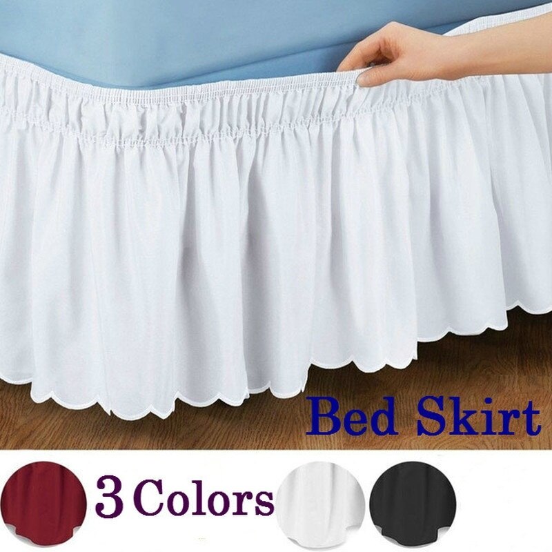 Pastoralen Stil Fit Bettdecke Königin Bett Rock Kräuselte Bett Röcke Hotel Bett Shirts Elastischen Bett Rock Staub Rüschen