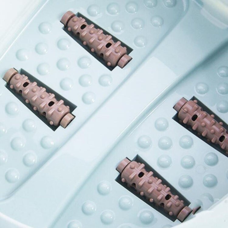 Bañera plegable portátil para pies y pedicura, Cubo de viaje con 4 bolas de masaje, Spa para pies