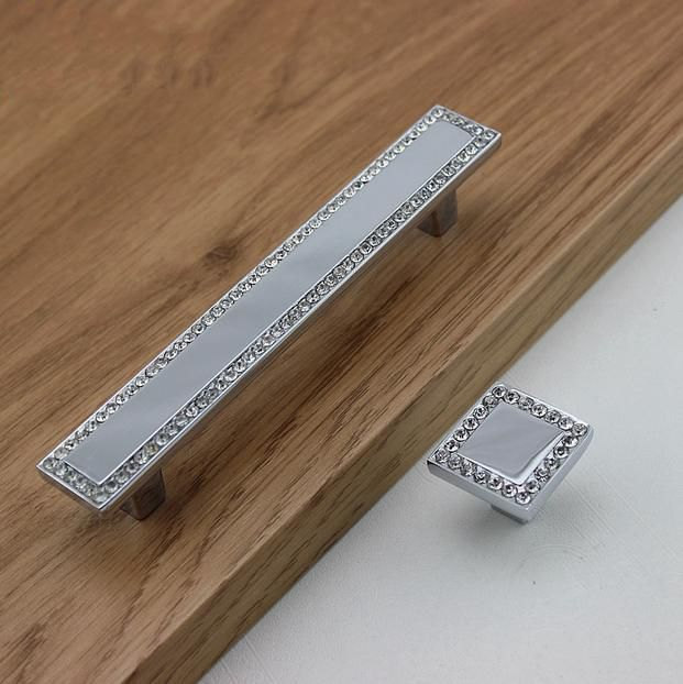 Krystall knott håndtak sølv gull glass skuff trekk håndtak skap håndtak kjøkken dør knotter trekker dekorativt utstyr