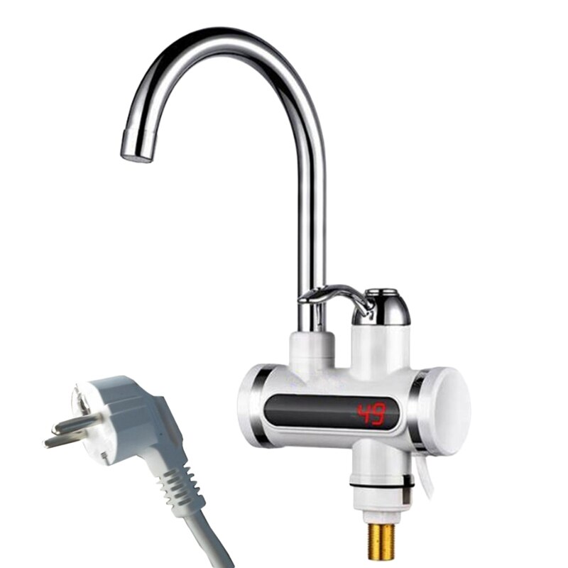 Køkkenvandsbeholder uden vand 220v 3000w øjeblikkelig elektrisk vandhane vand elektrisk hurtig varmelegeme med temperaturvisning eu: Default Title