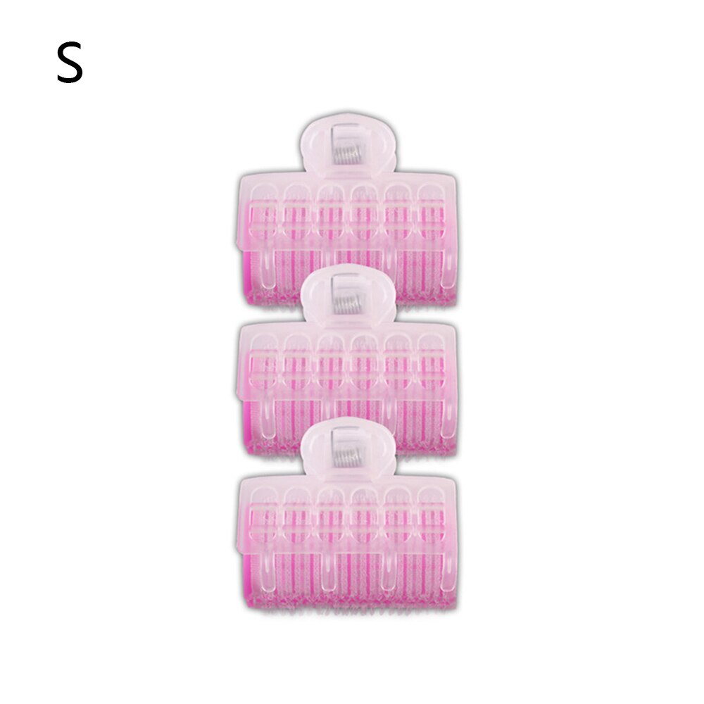 Fácil 3 unids/set de rizador de pelo, flequillo, pinza rizadora de pelo autoadhesiva de plástico, herramienta de estilismo de peluquería sin lazo de calor: S