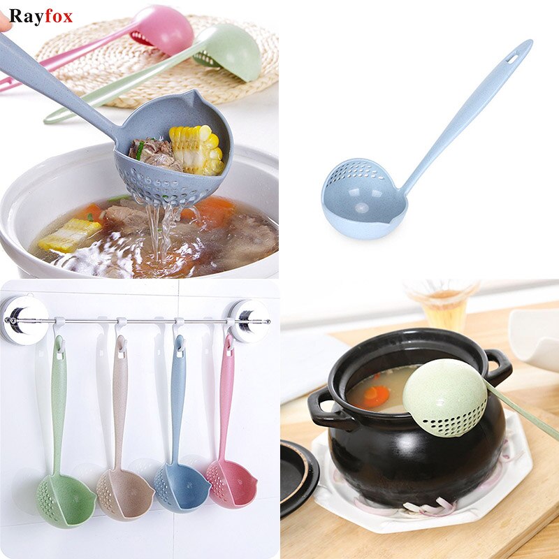 Gadgets de cozinha aço inoxidável fritos alimentos pesca óleo colher cozinha escorredor filtro drenagem oilfolder para acessórios cozinha: Blue Style 3