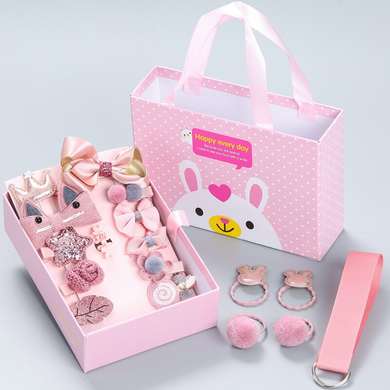 Accesorios coreanos para el cabello para bebé, tocado de princesa, horquilla para niña, juego de 18 piezas, horquilla para niña, conjunto con caja de: Lavanda