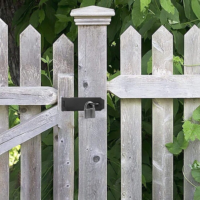 2 Pack Door Hasp Latch Lock 5 Inch Stainless Steel Safety Packlock Clasp Thick Door Gate Lock Hasp With Screws
