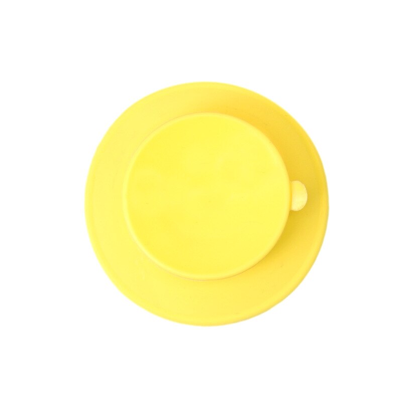 Plato de silicona con ventosa para bebés, tazón de alimentación anticaída de doble cara, antideslizante, ,: Amarillo