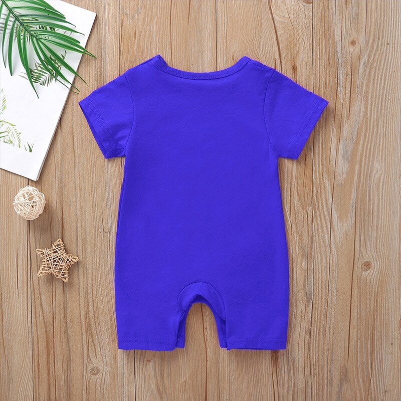 Carter Toddler Summer Baby Boy and Girl Short Sleeve Cartoon Letter Jumpsuit