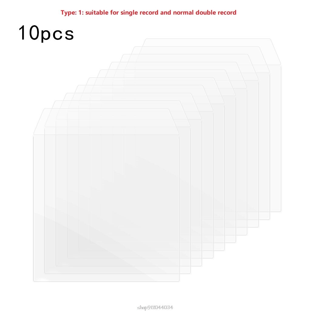 10Pcs/Bag PVC Double-sided Record Protective Sleeves Flat Open Top Bag Cover for 12'' Double LP 2LP Vinyl Records D03: Type 1