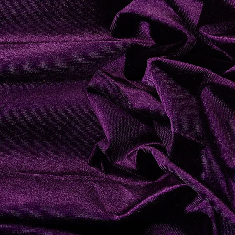 Tela de terciopelo elástico de lujo estampado de leopardo tela de terciopelo ropa de costura trajes tela artesanal: 02 - Deep Purple