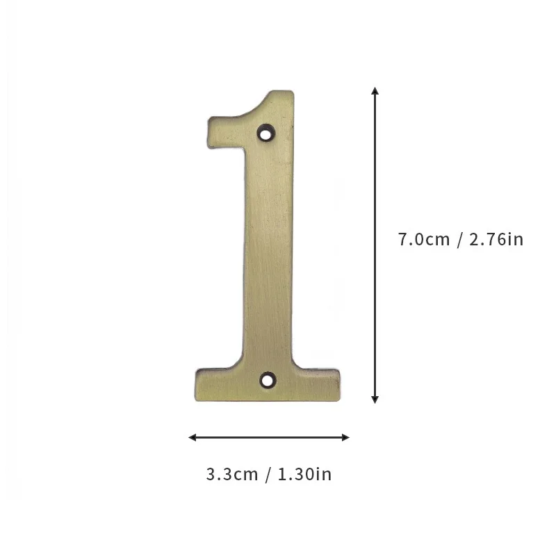 7cm Bronze House Number Sticker backside Metal Doorplate Home Door Plaque Numbers Sign For Mailbox Street: Bronze