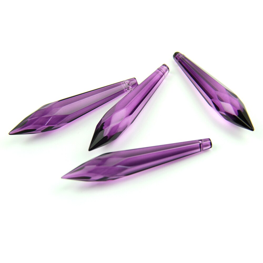 Attrape-soleil prisme en cristal violet foncé, 38mm/63mm/76mm, pour lustre en verre, pendentif en forme de goutte en U pour mariage