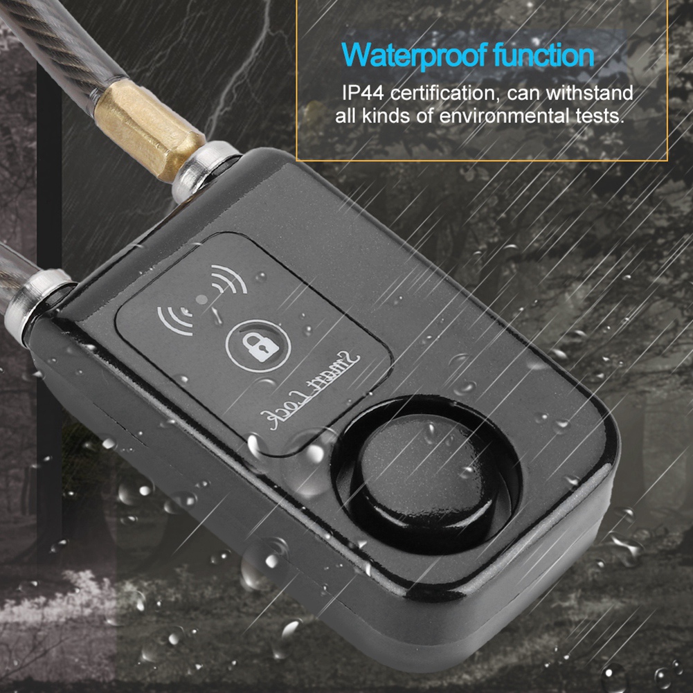 80cm slimme sleutelloze bluetooth-sloten, waterdicht, 110db- draads antidiefstalalarm, fietsslot met anti-demontagefunctie