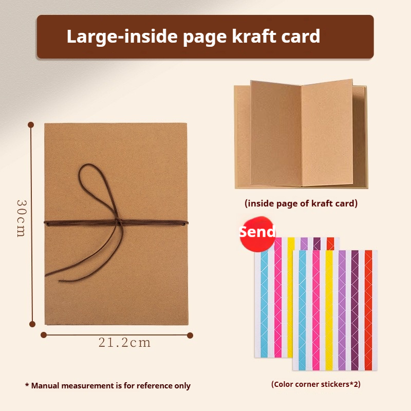 Álbum de fotos plegable de 16 hojas, libro de órgano hecho a mano, tapa dura, almohadilla de dibujo Kraft, papel, álbum de fotos de aniversario: orange