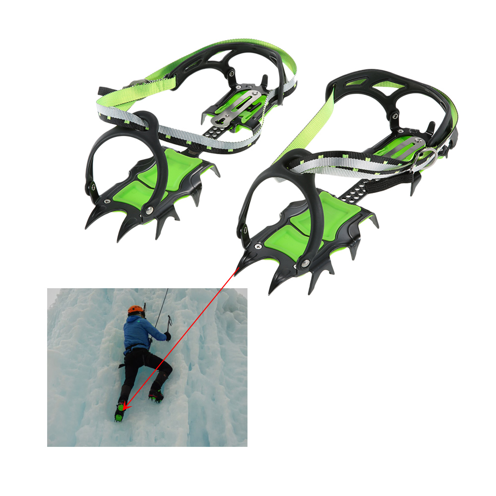 BRS-S1A 14-denti acciaio al manganese arrampicata attrezzatura ramponi pinze per ghiaccio dispositivo di trazione alpinismo ghiacciolo viaggio ghiaccio Waiking