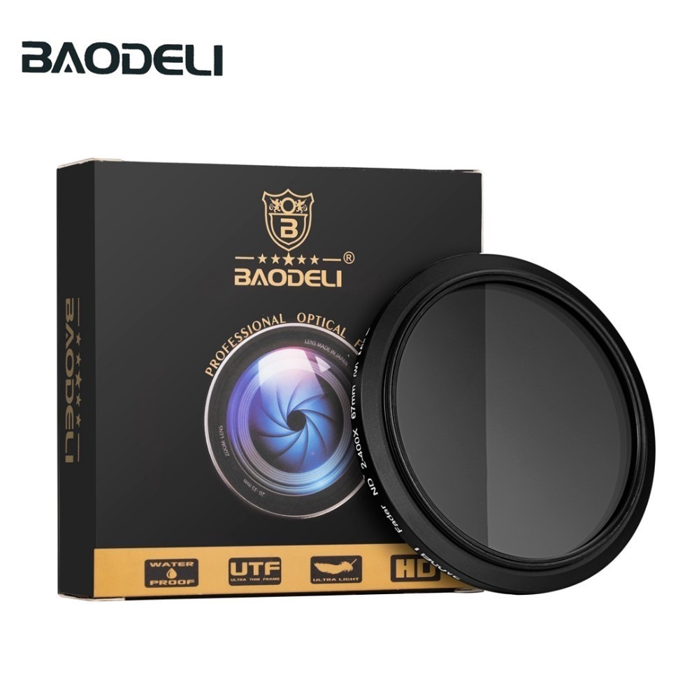 BAODELI neutral Dichte Filtro Nd Filter Variable Nd2-400 Konzept 49 52 55 58 62 67 72 77 82 Mm Für kamera Kanon Dslr Nikon Sony