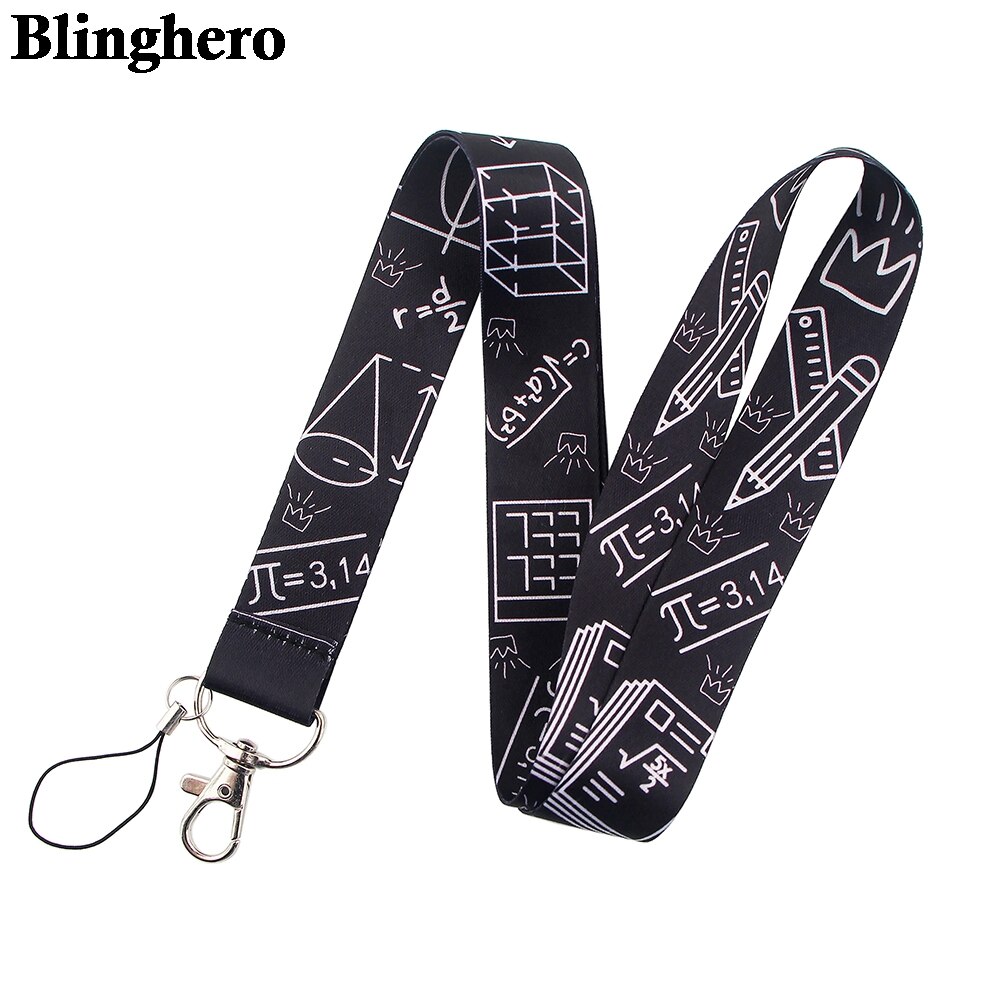 CB289 Geometrische Functie Wetenschap Lanyards Sleutelhanger Houder Identiteitskaart Paspoort Opknoping Touw Lariat Lanyard Sleutelhanger Math Lover