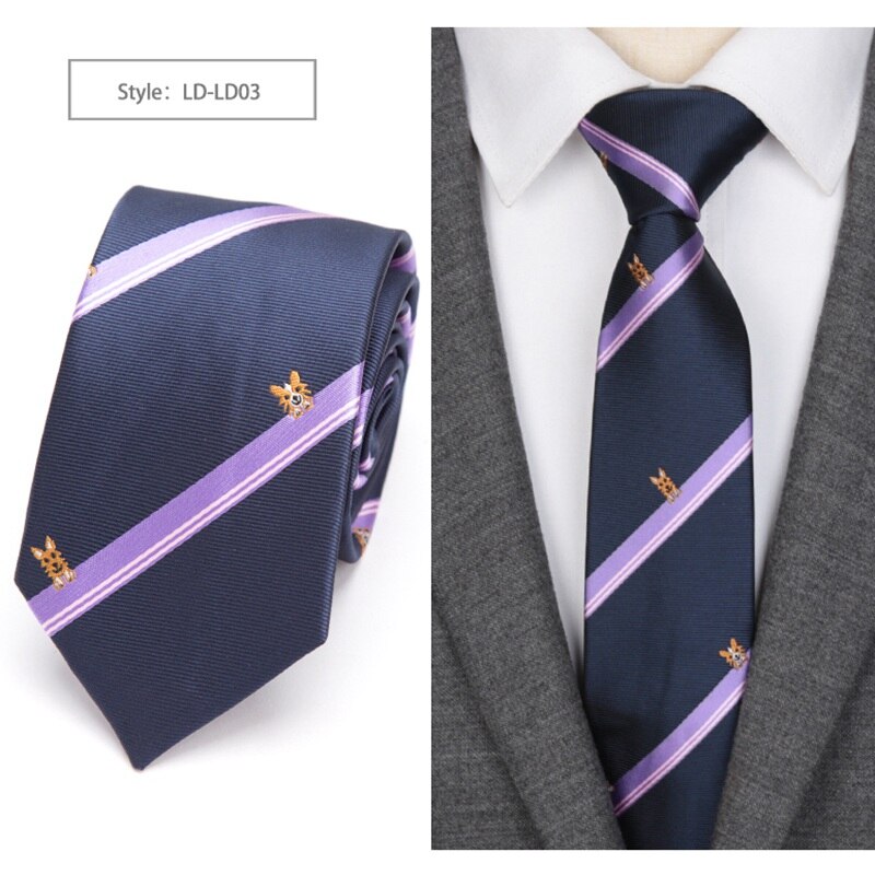 Cravate à rayures slim 6cm, Style anglais, JACQUARD tissé, à la pour hommes: LD-LD03