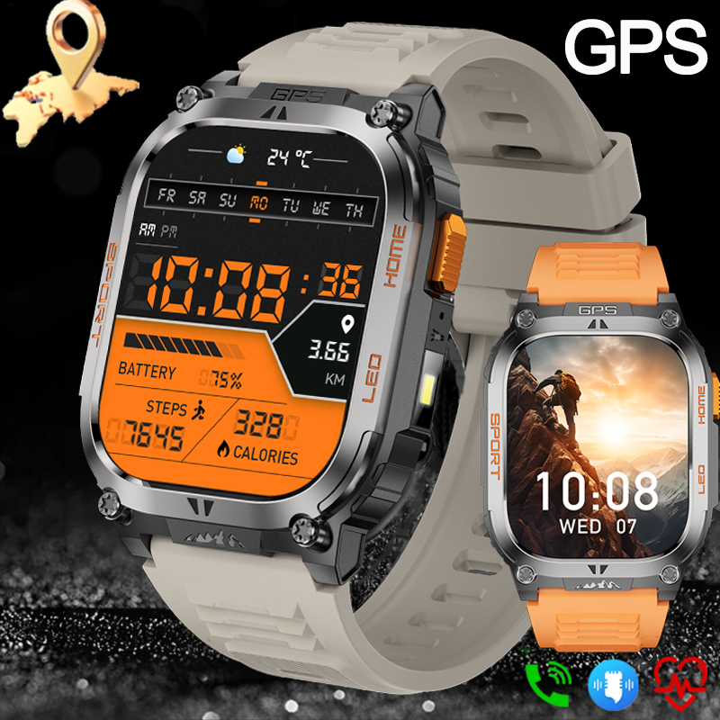 accorto guarda da uomo all'aperto costruito-in GPS Bussola Illuminazione IP68 Impermeabile 178+ Modalità sportivo Frequenza cardiaca Chiamata BT accorto guarda 2025 Nuovo