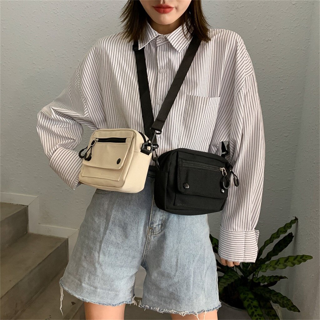 20# damelærred enkle solide skuldertasker til fritids mini rejse afslappede vilde crossbody-tasker