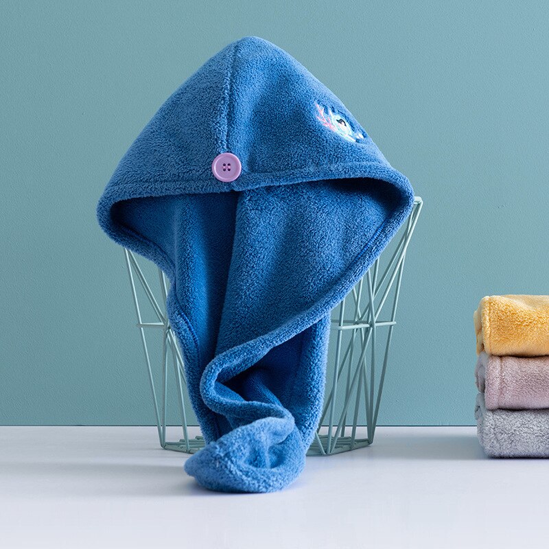 Magic Microfiber Haar Sneldrogende Droger Handdoek Verdikte Microfiber Droog Haar Cap Bad Wrap Super Absorberende Douche Cap: blue