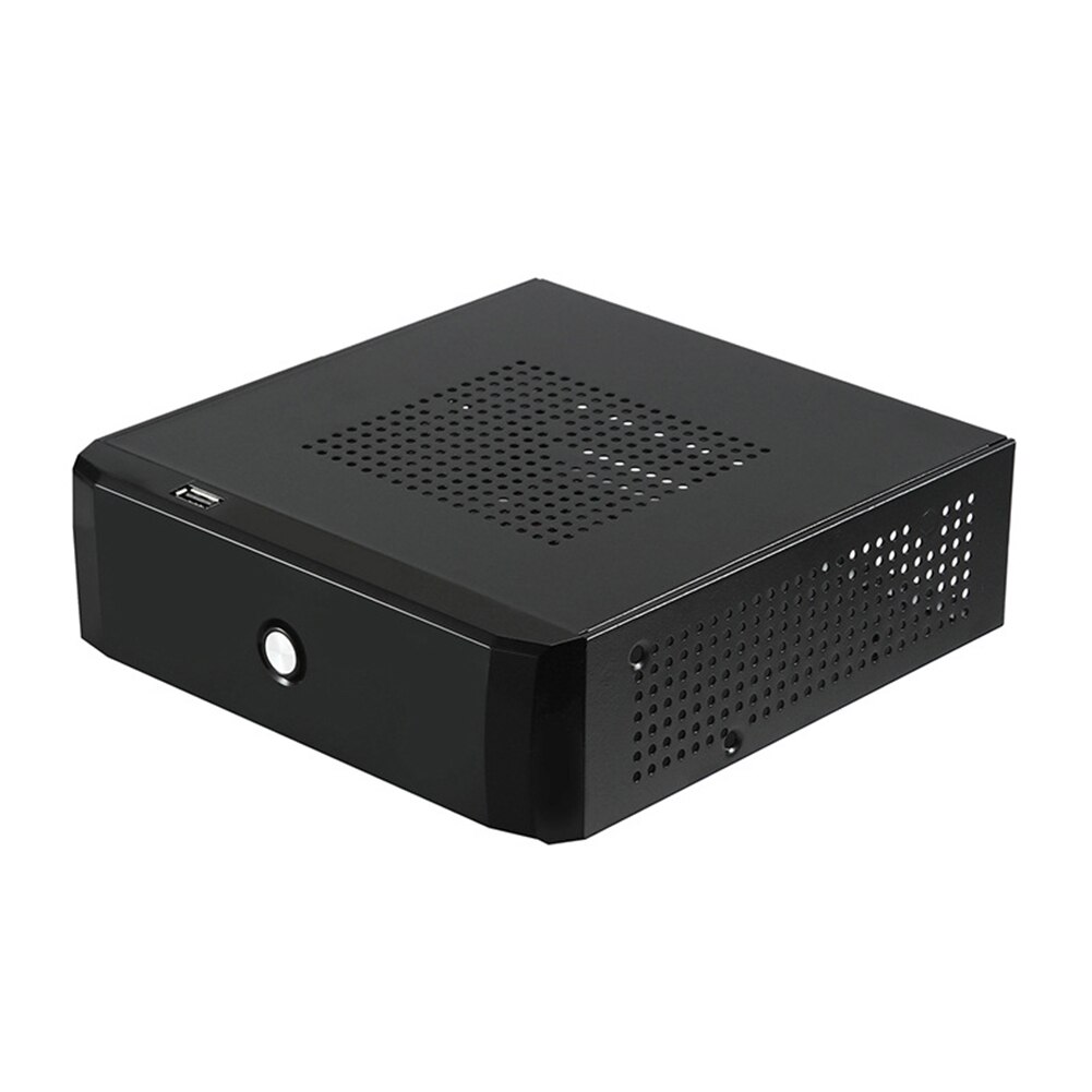 Boîtier HTPC Mini ITX avec châssis HTPC, Horizontal, alimentation de jeu en métal, USB 2.0, boîtier d&#39;ordinateur avec trou de radiateur, pratique pour le bureau et la maison: M01