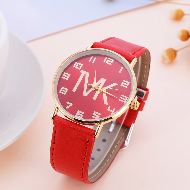 Top luksusmærke simpelt casual quartz ur kvinder rosenrød guld læderrem ure dame armbåndsur ur