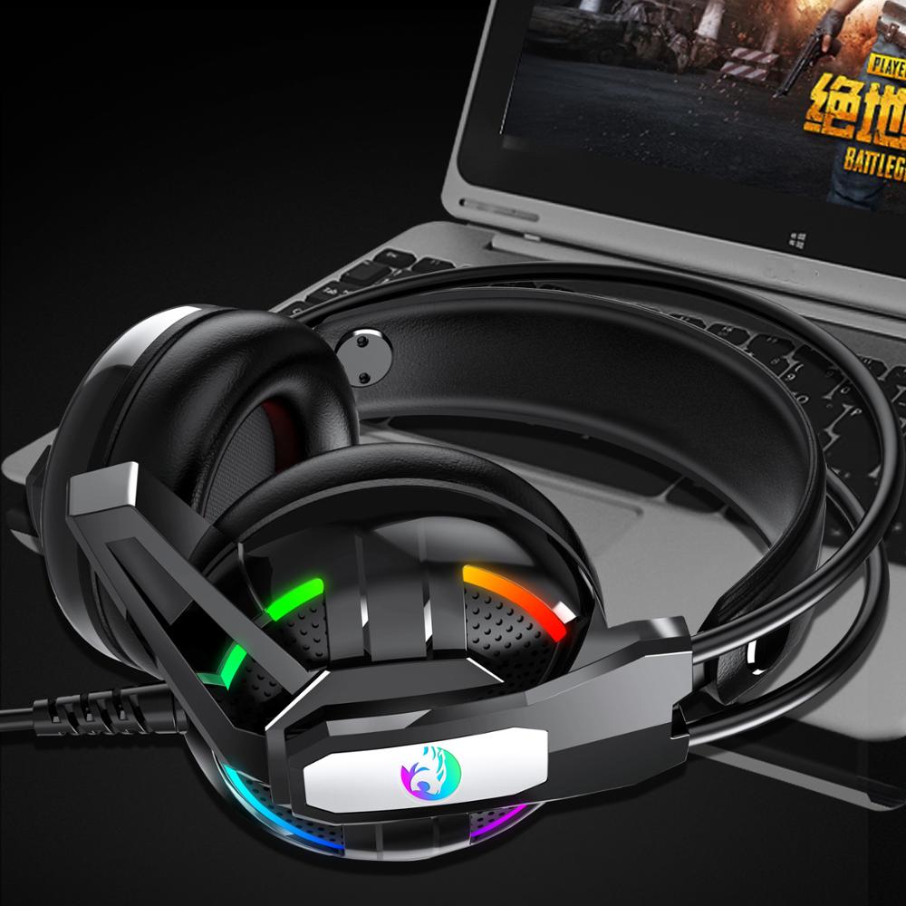 PS4 Gaming Hoofdtelefoon 4D Stereo Rgb Licht Koptelefoon Video Game Headset Met Microfoon Voor Xbox One/Laptop/ pc Tablet Gamer