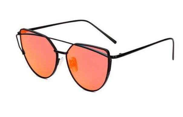 Popular Star Sunglasses Cat Eye Vintage Metal Reflective Shades UV400: color 1