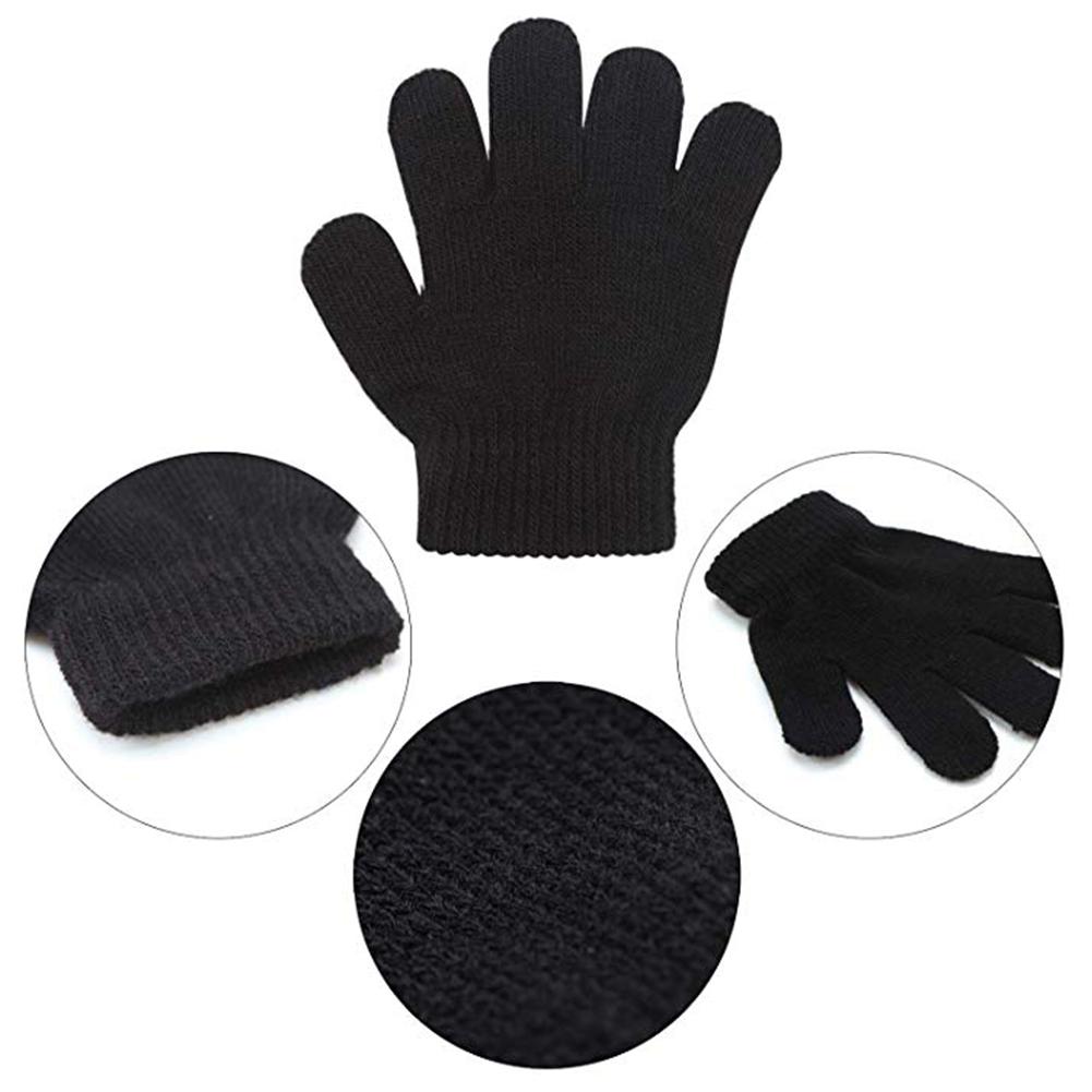 12 Pairs Van Kinderen Warme Magische Handschoenen Tiener Winter Buiten Spelen Skiingstretch Gebreide Handschoenen Jongen Meisje Gebreide Handschoenen