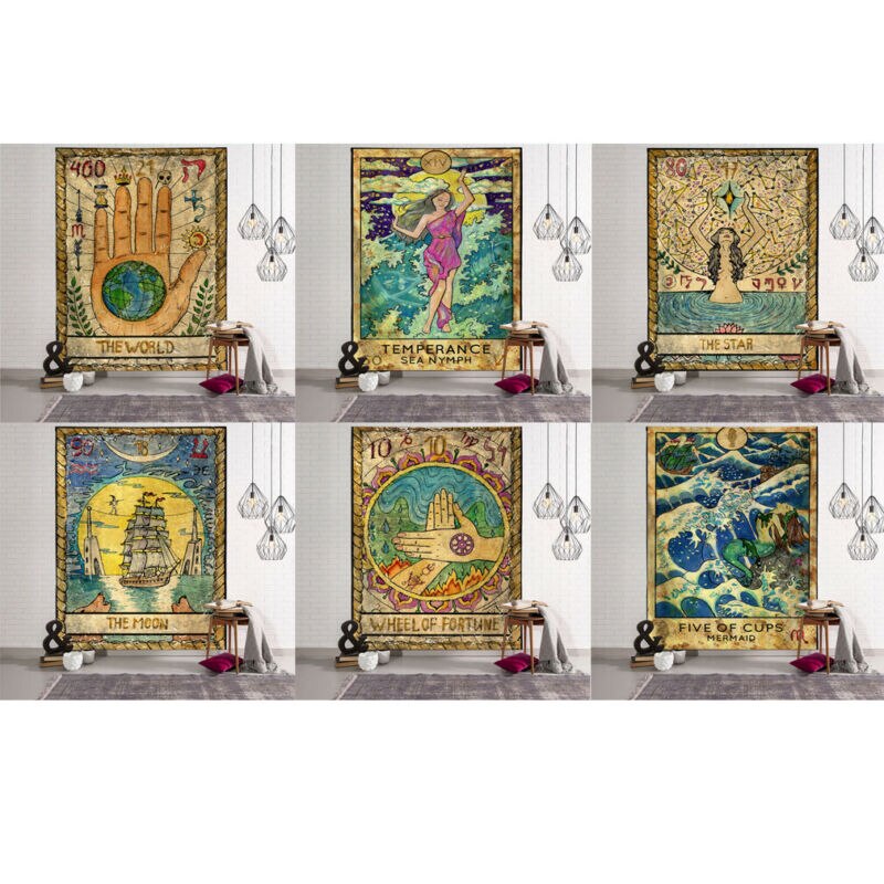 magiczny tarota księżyc słońce gobelin ściana wiszące narzuta na duże gobeliny